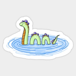 Loch Ness Monster Illustration Sticker